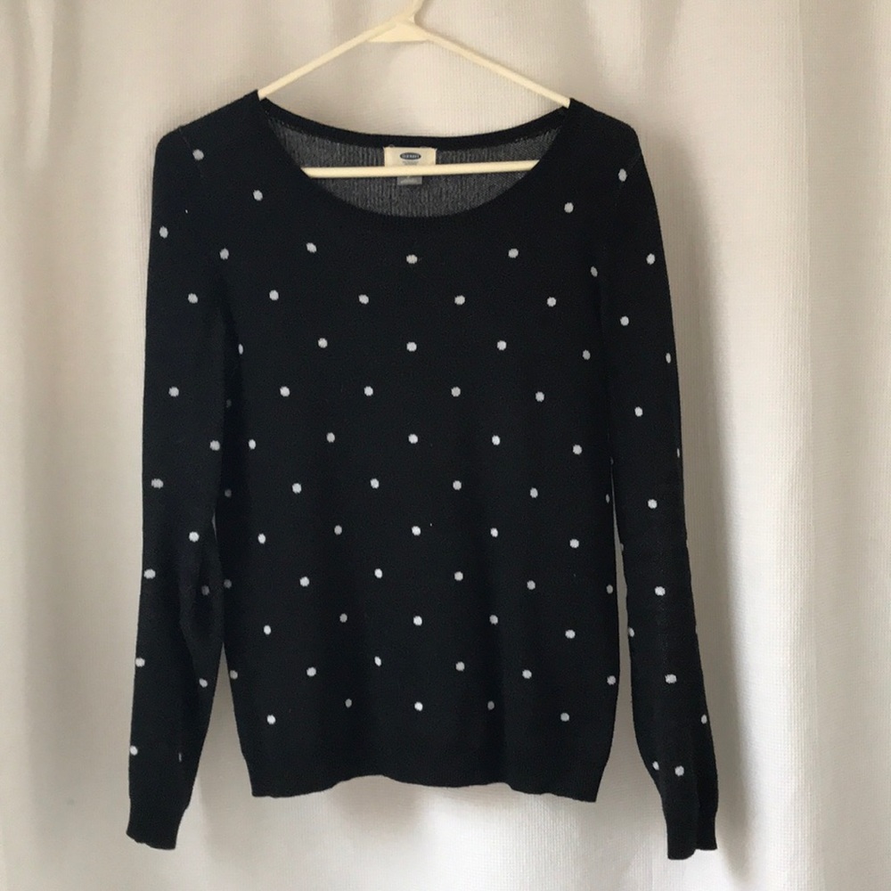 Old Navy Black Polka Dot Sweater